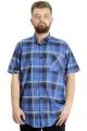 Big Size Mens Shirt Ekose Kısa Kollu 23301 Khaki