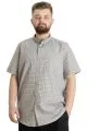 Big Size Mens Shirt Ekose Kısa Kollu 23301 Dark Kahve