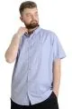Big Size Mens Shirt Ekose Kısa Kollu 23301 Blue