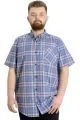 Big Size Mens Shirt Ekose Kısa Kollu 23301 Plum