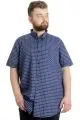 Big Size Mens Shirt Ekose Kısa Kollu 23301 Saks