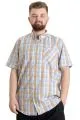 Big Size Mens Shirt Ekose Kısa Kollu 23301 Green