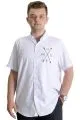 Mens Big Size Gabardinee Shirt HUSTLE 23306 White