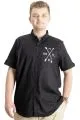 Mens Big Size Gabardinee Shirt HUSTLE 23306 Black
