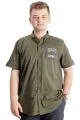 Mens Big Size Gabardinee Shirt ONE CITY 23307 Khaki