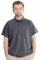 Big Size Mens T-Shirt Polo with pocket Golf WAFFLE 23320 AntraMelange