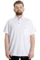 Big Size Mens T-Shirt Polo with pocket Golf WAFFLE 23320 White