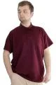 Büyük Beden Erkek T-shirt Polo Cepli Golf WAFFLE 23320 Bordo