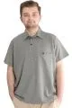 Big Size Mens T-Shirt Polo with pocket Golf WAFFLE 23320 Khaki