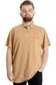 Big Size Mens T-Shirt Polo MODE TEAM 23324 Beige