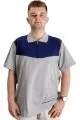 Big Size Mens T-Shirt Polo FRAGMENTED 23325 Grey Melange