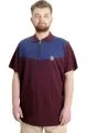 Big Size Mens T-Shirt Polo FRAGMENTED 23325 Plum