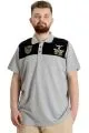Big Size Mens T-Shirt Polo MILITARE 23327 Grey Melange