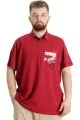 Big Size Mens T-Shirt Polo SUMMER 23331 Burgundy