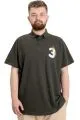 Big Size Mens T-Shirt Polo THREE 23334 Khaki