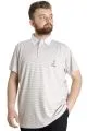 Big Size Mens T-Shirt Polo Çizgili KAGI 23340 Brown