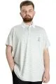 Big Size Mens T-Shirt Polo Çizgili KAGI 23340 Green