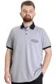 Big Size Mens Polo T-shirt SAILING 23344 Grey Melange