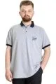 Big Size Mens Polo T-shirt POTENT 23348 Grey Melange