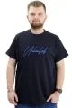 Big Size Mens T-Shirt Crew Neck UNLIMITED WAFFLE 23398 Navy Blue