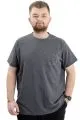 Big Size Mens T-Shirt Crew Neck THE WEST BAY WAFFLE 23399 AntraMelange