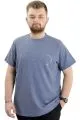 Big Size Mens T-Shirt Crew Neck THE WEST BAY WAFFLE 23399 Indigo