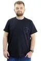 Big Size Mens T-Shirt Crew Neck THE WEST BAY WAFFLE 23399 Navy Blue