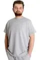Big Size Mens Crew Neck Basic T-shirt WAFFLE 23401 Grey Melange