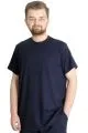 Big Size Mens Crew Neck Basic T-shirt WAFFLE 23401 Navy Blue