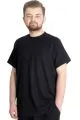 Big Size Mens Crew Neck Basic T-shirt WAFFLE 23401 Black