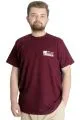 Büyük Beden Erkek Bisiklet Yaka T-shirt YAKUZA 23402 Bordo