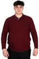 Büyük Beden Erkek Sweat Polo Selanik Horse 23440 Bordo