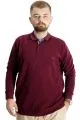 Büyük Beden  Sweat Polo Selanik Mode 23448 Bordo