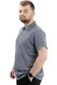 Big Size Mens T-shirt Polo MAN WAFFLE 23461 Navy Blue