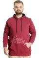 Büyük Beden Erkek Sweat Kanguru Cep Easy Adventure 23527 Bordo