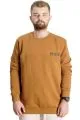 Büyük Beden Erkek Sweatshirt Bisiklet Yaka Mode 23529 Camel