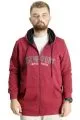 Büyük Beden Erkek Kapüşonlu Sweatshirt New Port 23546 Bordo