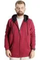 Big Size Mens Sweat Hooded Zipper Outsider 23547 Burgundy