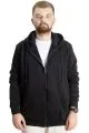 Big Size Mens Sweat Hooded Zipper Outsider 23547 Black