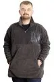 Big Size Mens Sweat Yarım Zipper Garnili Polar 23552 Smoked