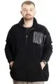 Big Size Mens Sweat Yarım Zipper Garnili Polar 23552 Black