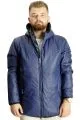 Big Size Mens Coat quilted Hoodie 23603 Indigo