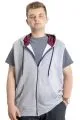 Mens Big Size Vest Kangaroo Pocket Zipper 23620 Grey Melange