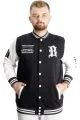Big Size Mens College Coat Brooklyn 23627 Black-Ecru
