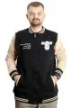 Big Size Mens College Coat Ceket 23631 Black-Beige