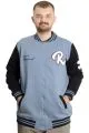 Big Size Mens College Coat Zipper Ceket 23633 Blue
