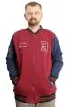 Big Size Mens College Coat Zipper Ceket REPUTATION 23634 Burgundy