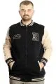 Big Size Mens College Coat Zipper Ceket REPUTATION 23634 Black-Beige