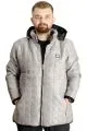 Big Size Mens Hooded Coat quilted 23636 Grey
