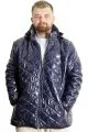 Big Size Mens Hooded Coat quilted 23636 Indigo